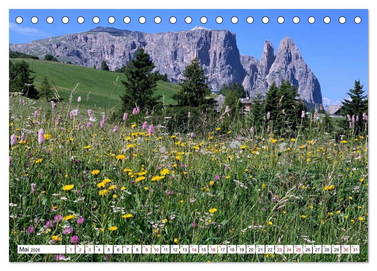 Beispielinhalt (Bild) Der Schlern - Magie und Mythos im Herzen der Dolomiten (Tischkalender 2026 DIN A5 quer), CALVENDO Monatskalender