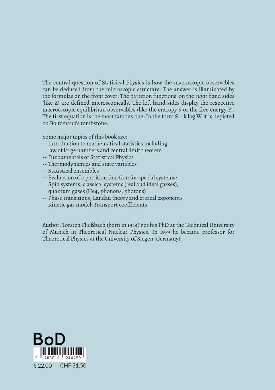 Rückseitencover Statistical Physics