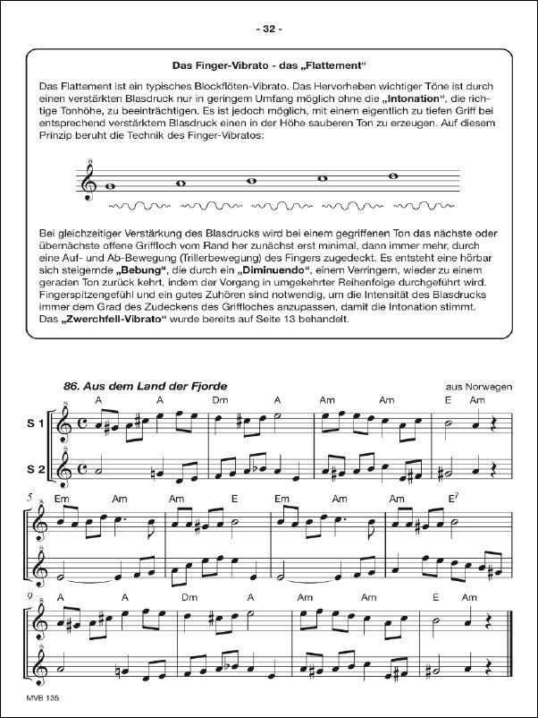 Beispielinhalt (Bild) Sopranblockflöte für Erwachsene Bd. 2