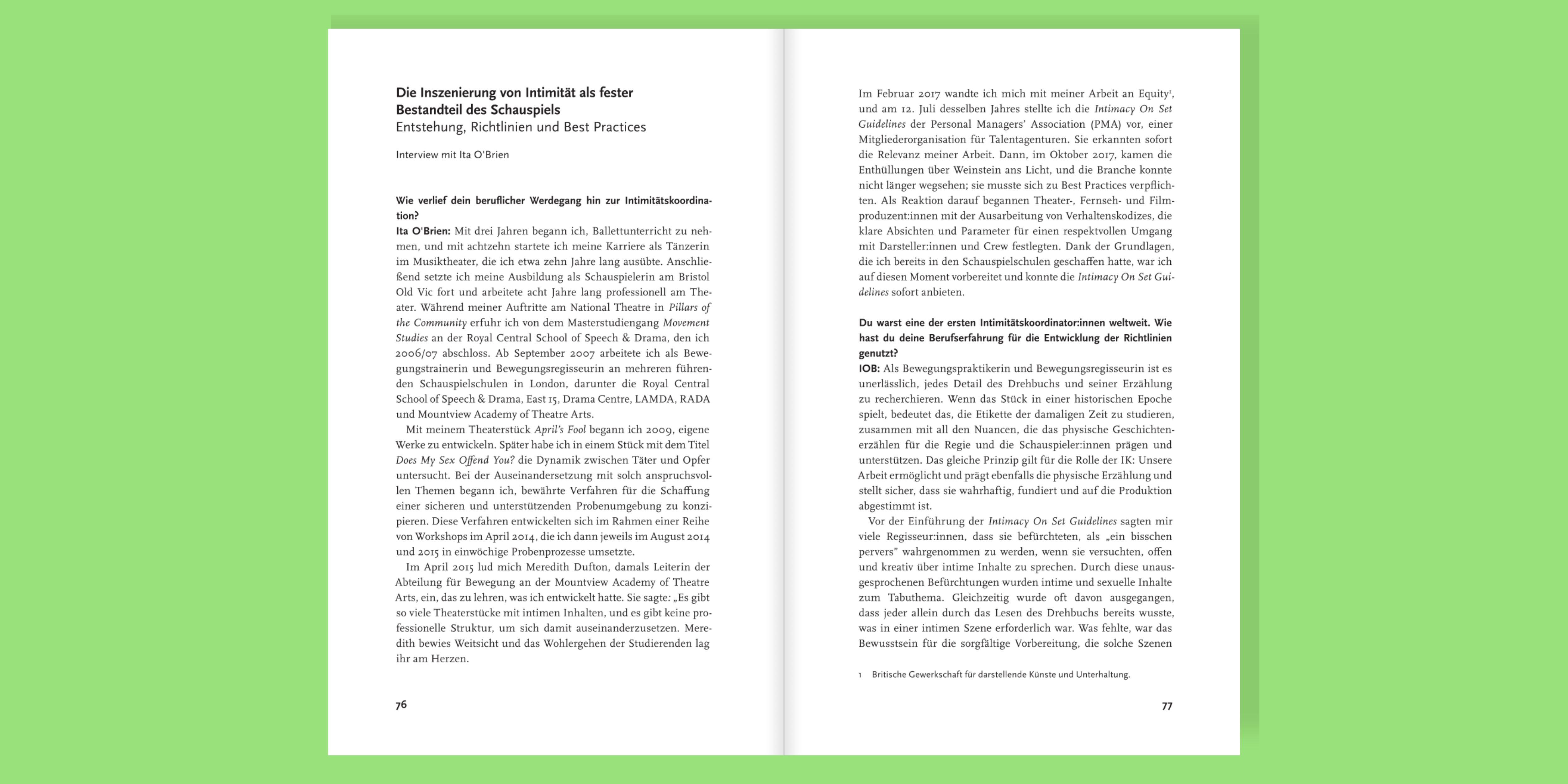 Beispielinhalt (Bild) Intimitätskoordination