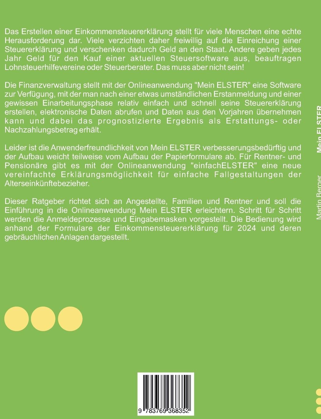 Rückseitencover Mein Elster