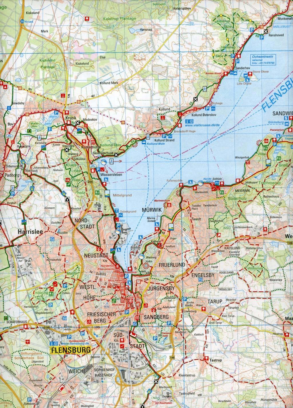 Beispielinhalt (Bild) Wander- und Freizeitkarte Flensburg Kappeln