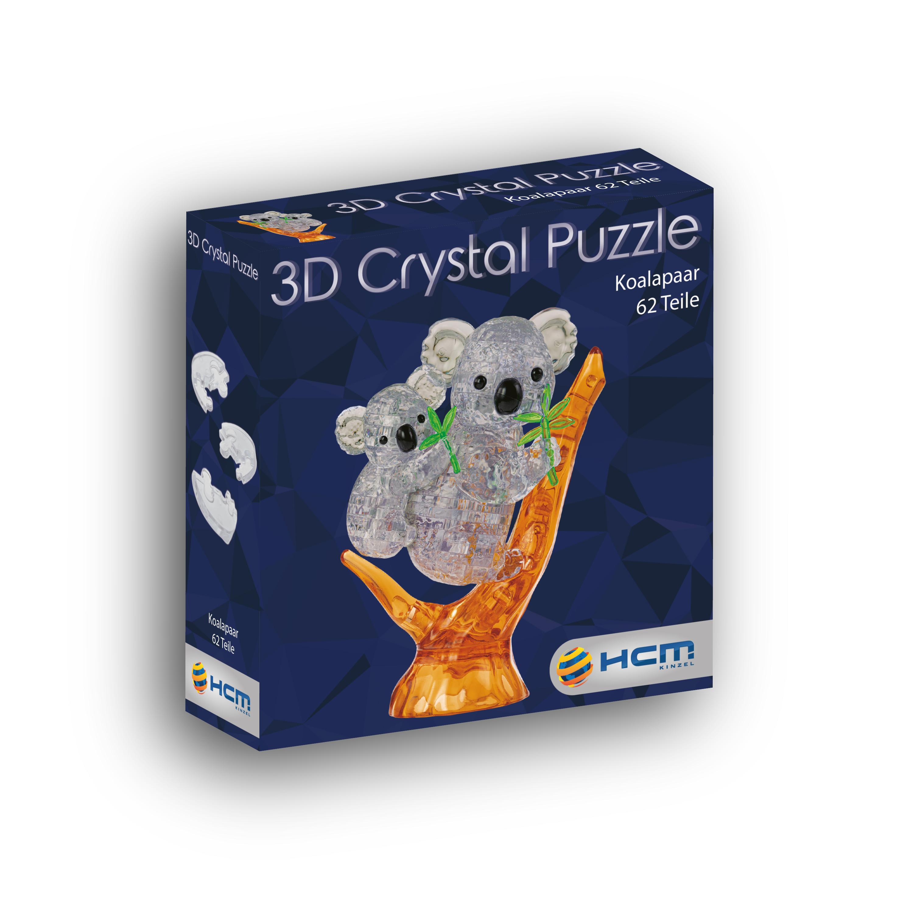 Vorderes Coverbild 3D Crystal Puzzle - Koalabärenpaar - 62 Teile