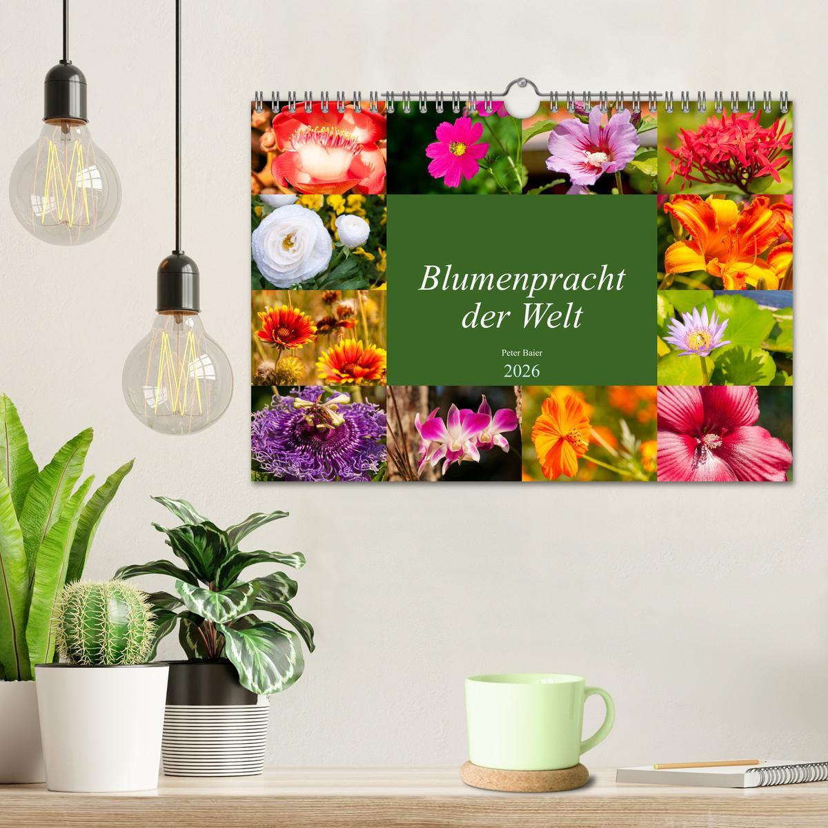 Beispielinhalt (Bild) Blumenpracht der Welt (Wandkalender 2026 DIN A4 quer), CALVENDO Monatskalender