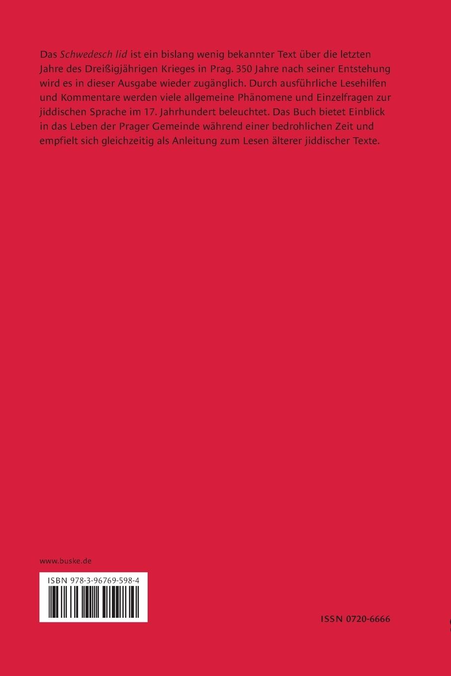 Rückseitencover Jidische Schtudies 8: Das Schwedesch lid