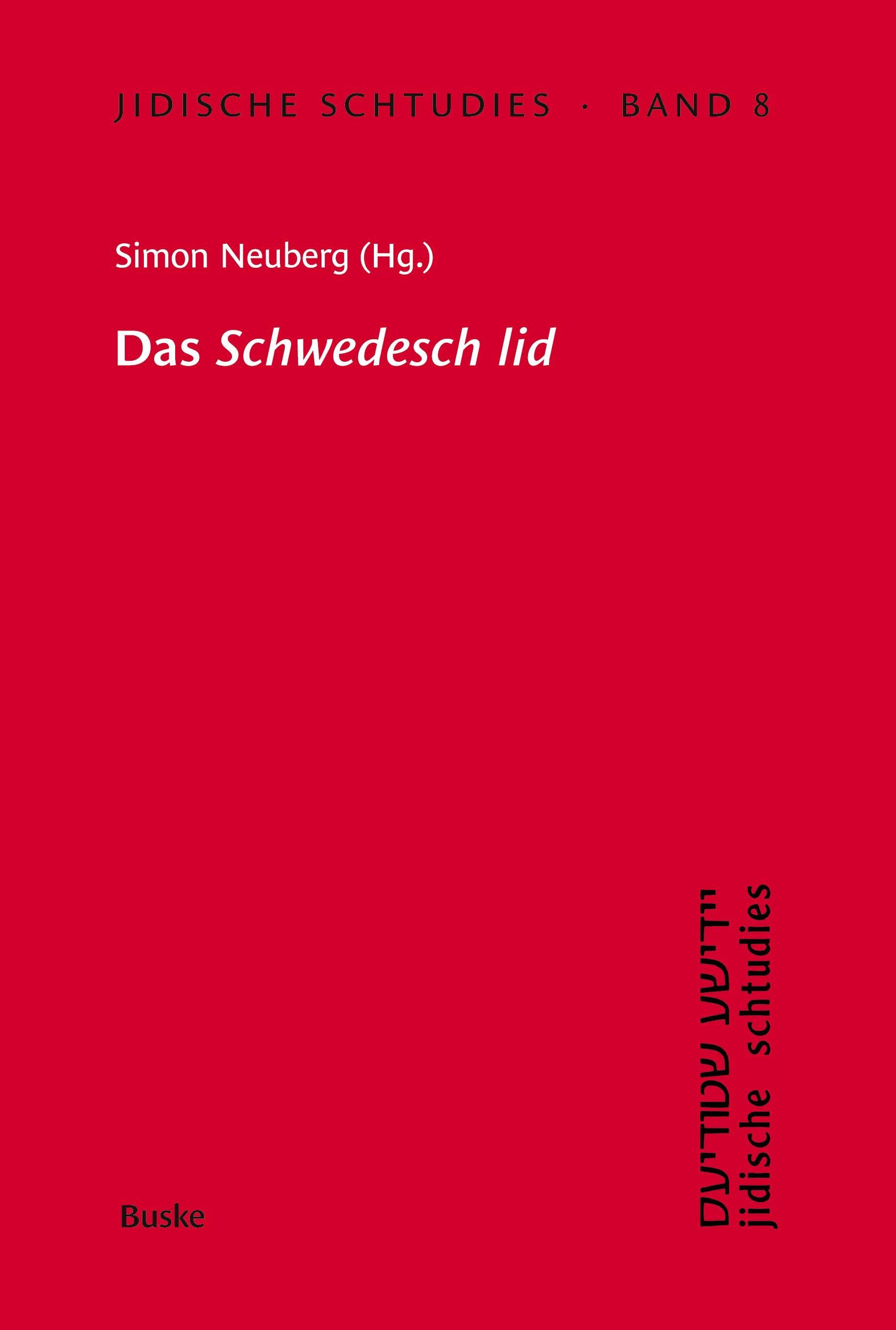 Vorderes Coverbild Jidische Schtudies 8: Das Schwedesch lid