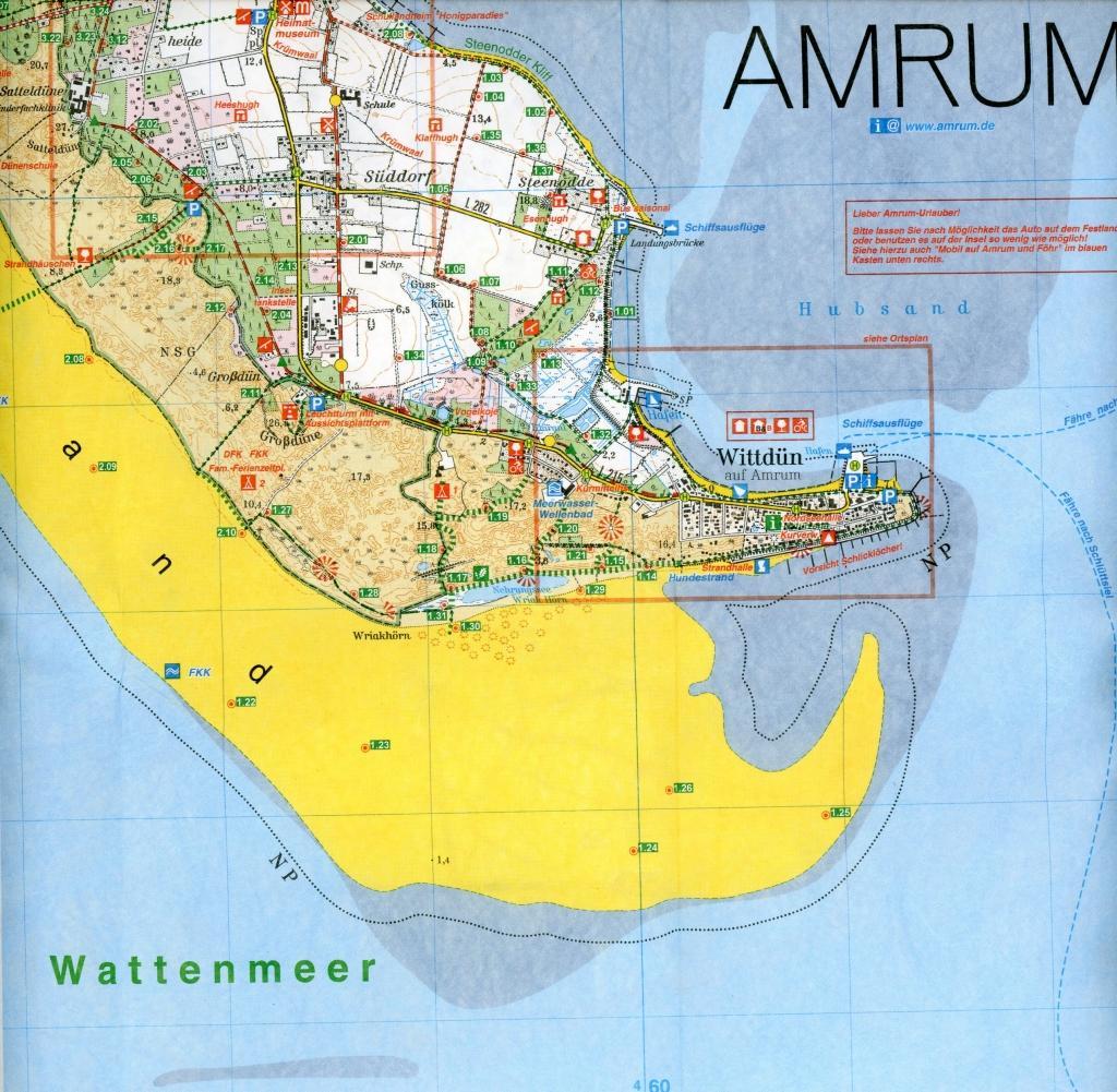 Beispielinhalt (Bild) Amrum - Föhr Wander- und Freizeitkarte 1:25 000