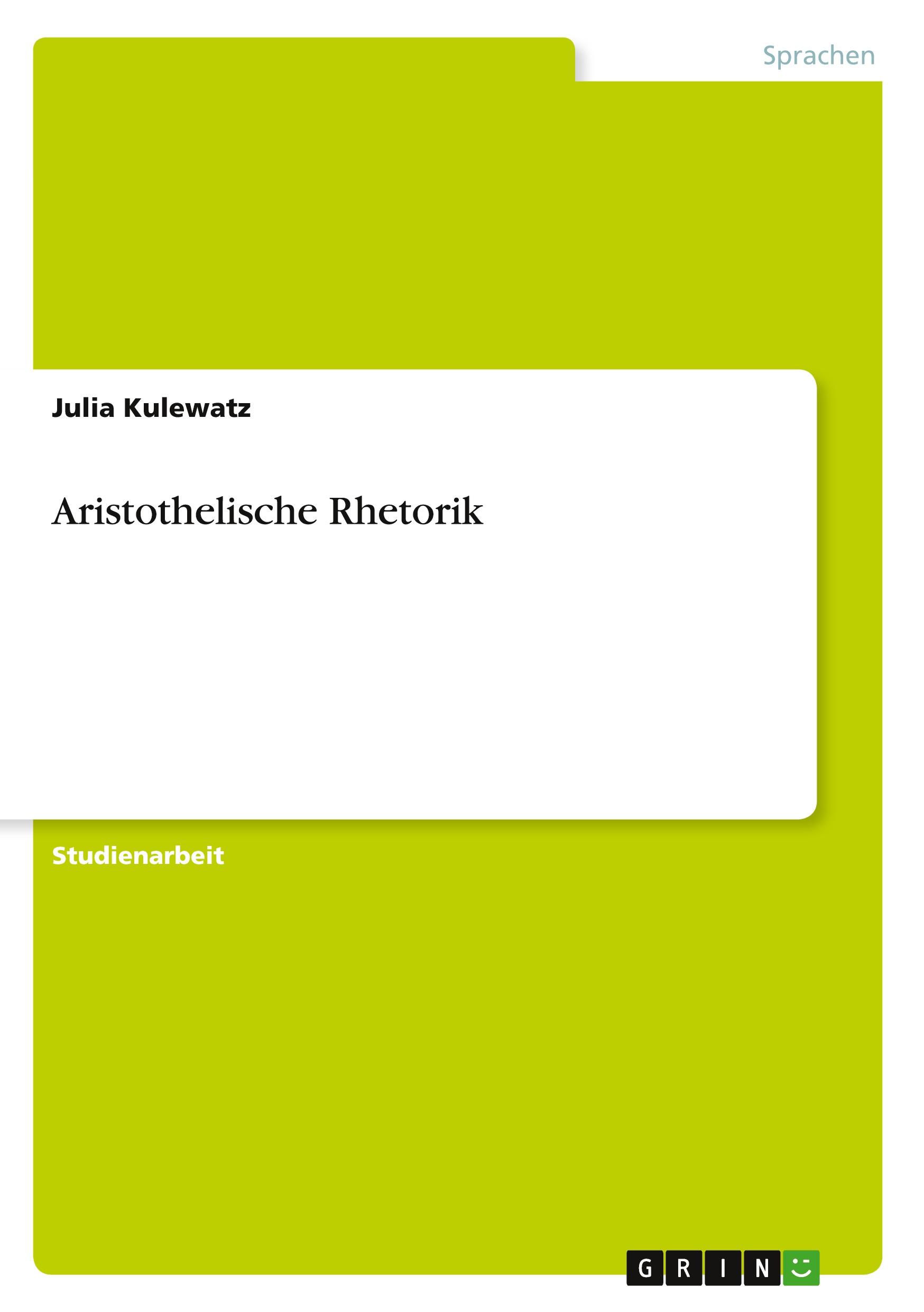 Vorderes Coverbild Aristothelische Rhetorik