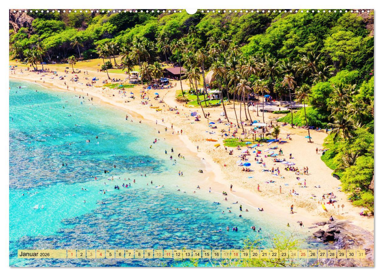 Beispielinhalt (Bild) O'ahu - Eine Reise in das Herz von Hawaii (Wandkalender 2026 DIN A2 quer), CALVENDO Monatskalender
