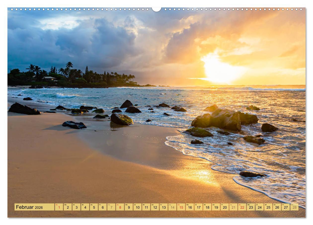 Beispielinhalt (Bild) O'ahu - Eine Reise in das Herz von Hawaii (Wandkalender 2026 DIN A2 quer), CALVENDO Monatskalender