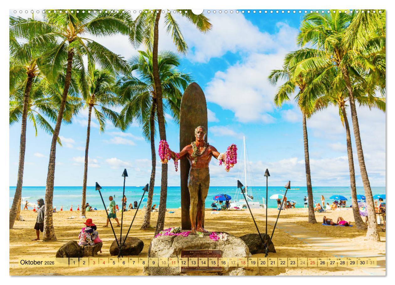 Beispielinhalt (Bild) O'ahu - Eine Reise in das Herz von Hawaii (Wandkalender 2026 DIN A2 quer), CALVENDO Monatskalender