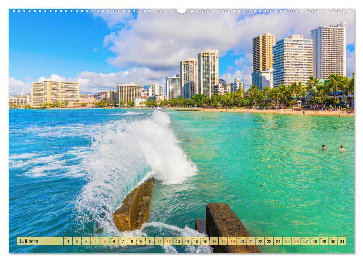 Beispielinhalt (Bild) O'ahu - Eine Reise in das Herz von Hawaii (Wandkalender 2026 DIN A2 quer), CALVENDO Monatskalender