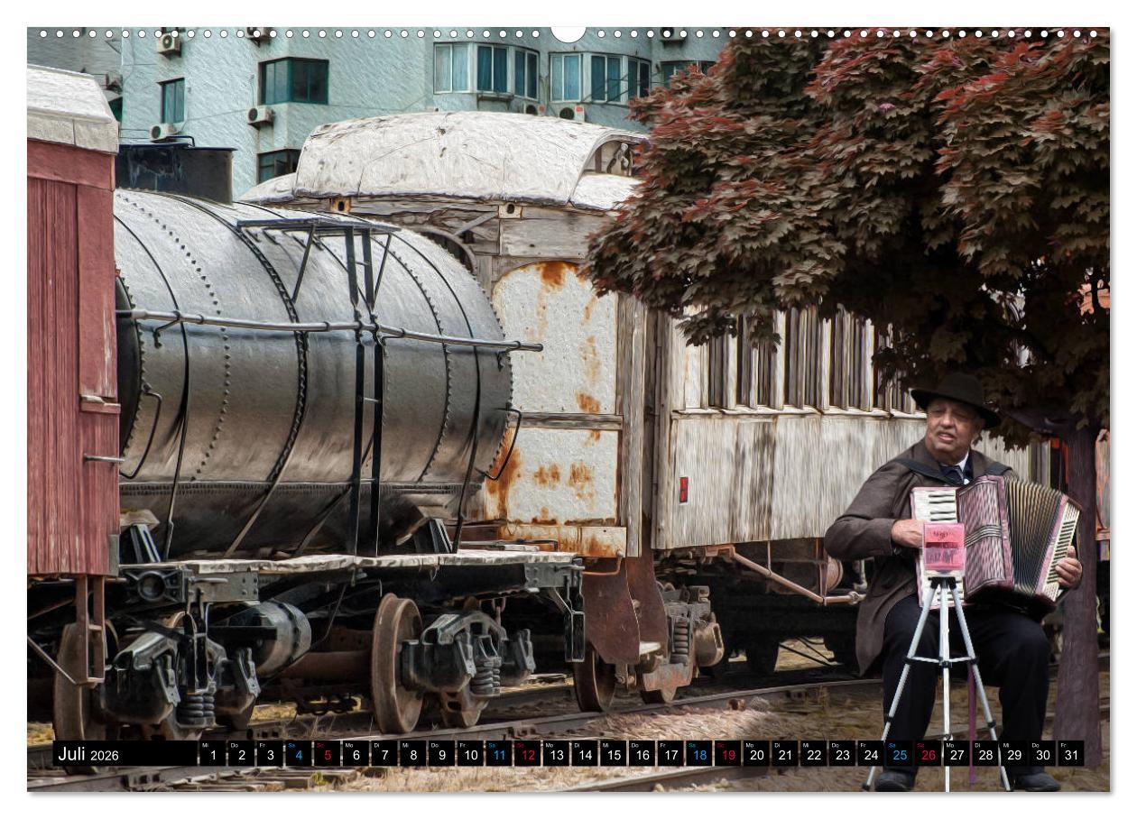 Beispielinhalt (Bild) EISENBAHN - Dampf, Diesel und Strom (hochwertiger Premium Wandkalender 2026 DIN A2 quer), Kunstdruck in Hochglanz