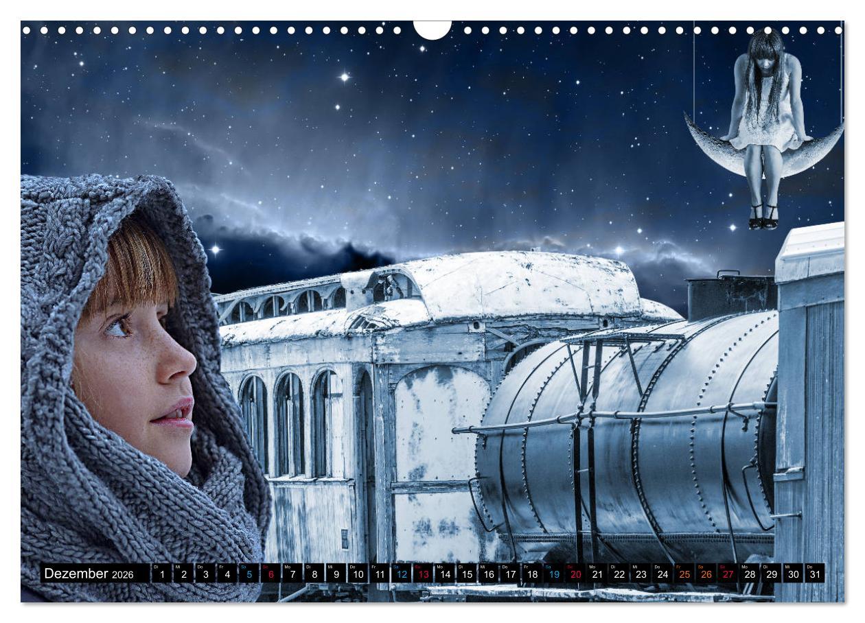 Beispielinhalt (Bild) EISENBAHN - Dampf, Diesel und Strom (Wandkalender 2026 DIN A3 quer), CALVENDO Monatskalender