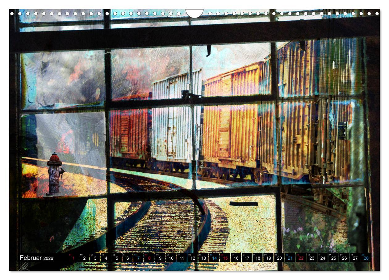 Beispielinhalt (Bild) EISENBAHN - Dampf, Diesel und Strom (Wandkalender 2026 DIN A3 quer), CALVENDO Monatskalender