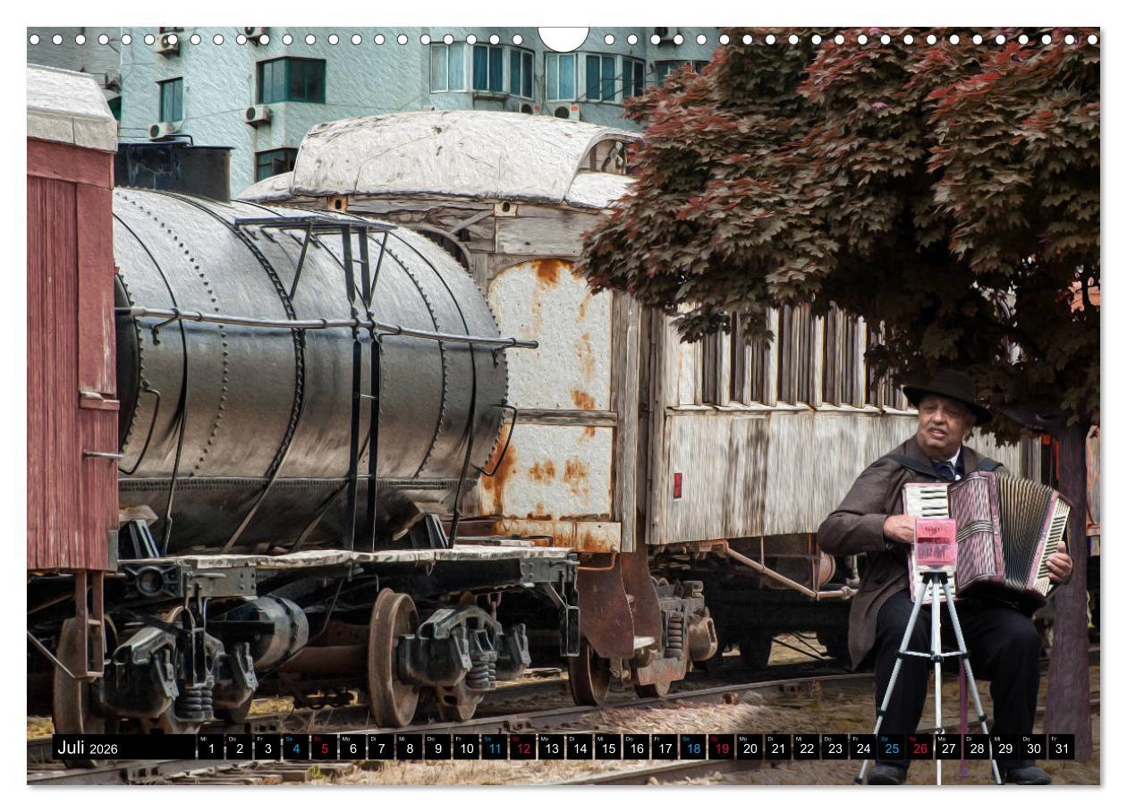 Beispielinhalt (Bild) EISENBAHN - Dampf, Diesel und Strom (Wandkalender 2026 DIN A3 quer), CALVENDO Monatskalender