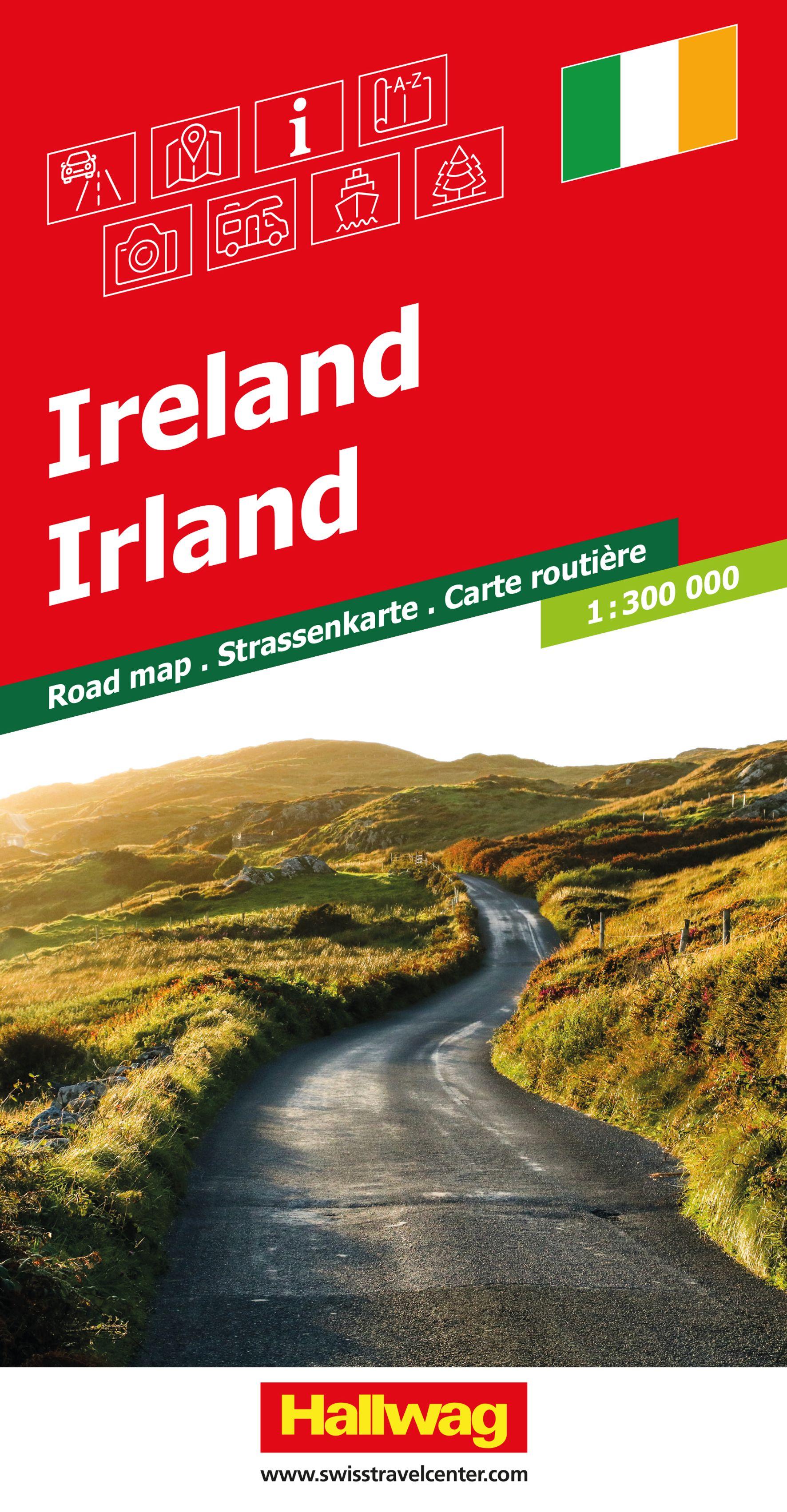 Vorderes Coverbild Hallwag Strassenkarte Irland 1:300.000