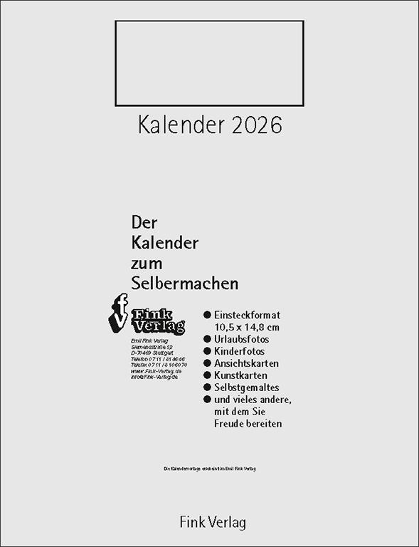 Vorderes Coverbild Kalender zum Selbermachen 2026