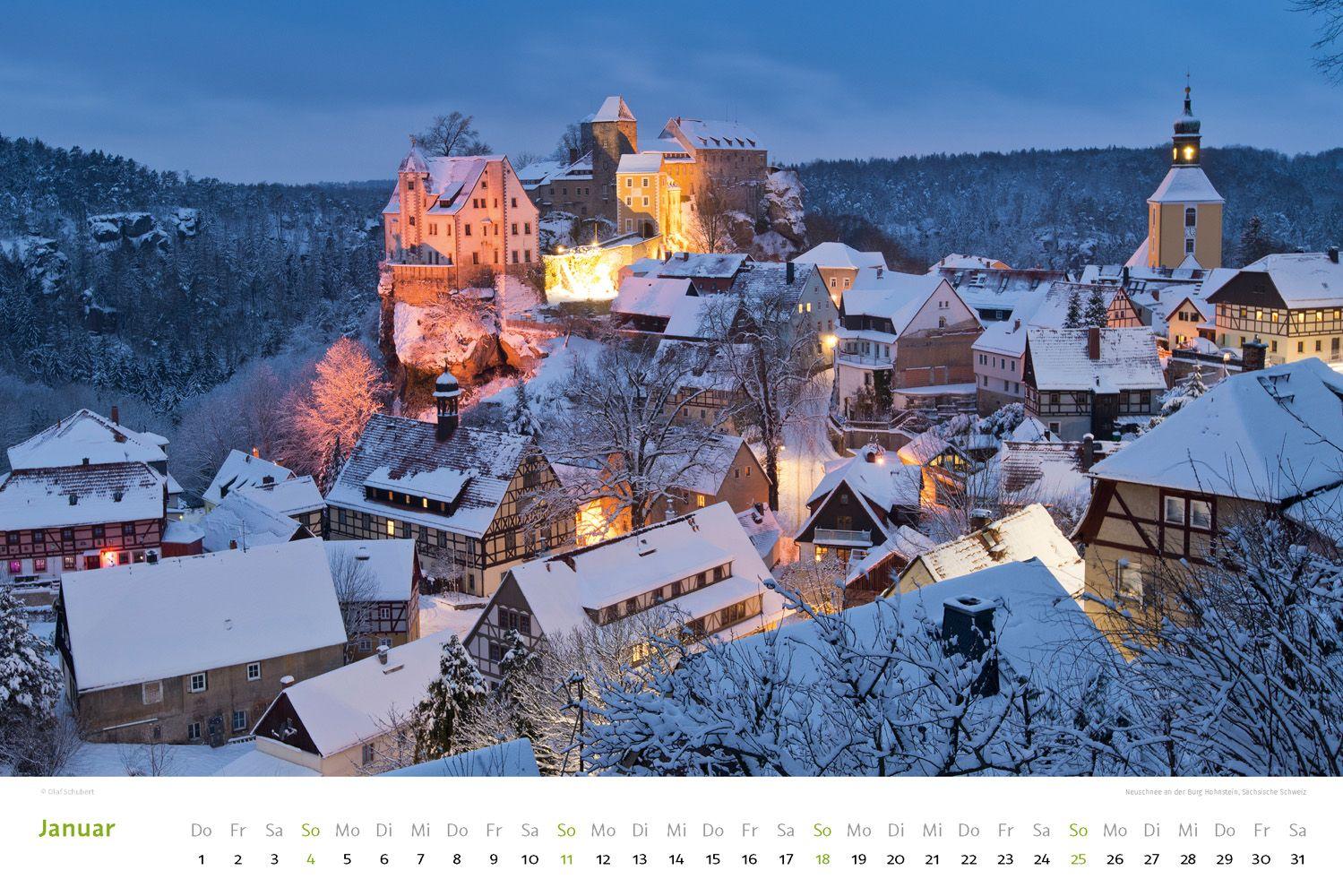 Beispielinhalt (Bild) Kalender Sächsische & Böhmische Schweiz 2026