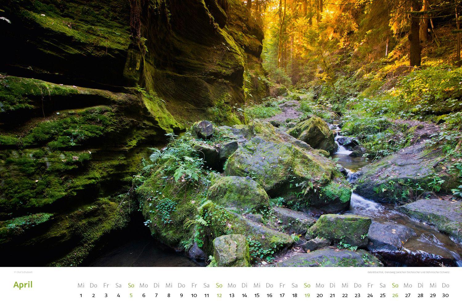 Beispielinhalt (Bild) Kalender Sächsische & Böhmische Schweiz 2026