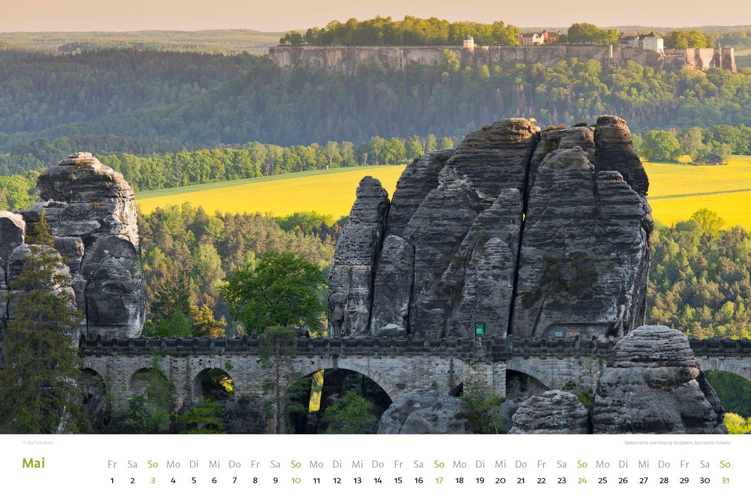 Beispielinhalt (Bild) Kalender Sächsische & Böhmische Schweiz 2026