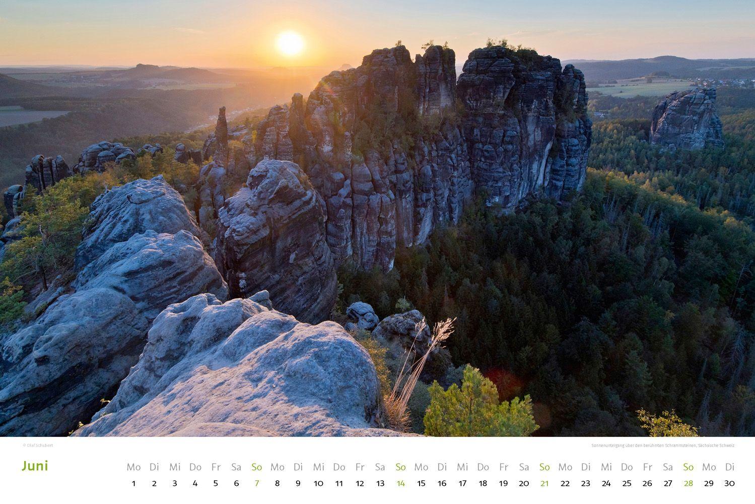 Beispielinhalt (Bild) Kalender Sächsische & Böhmische Schweiz 2026