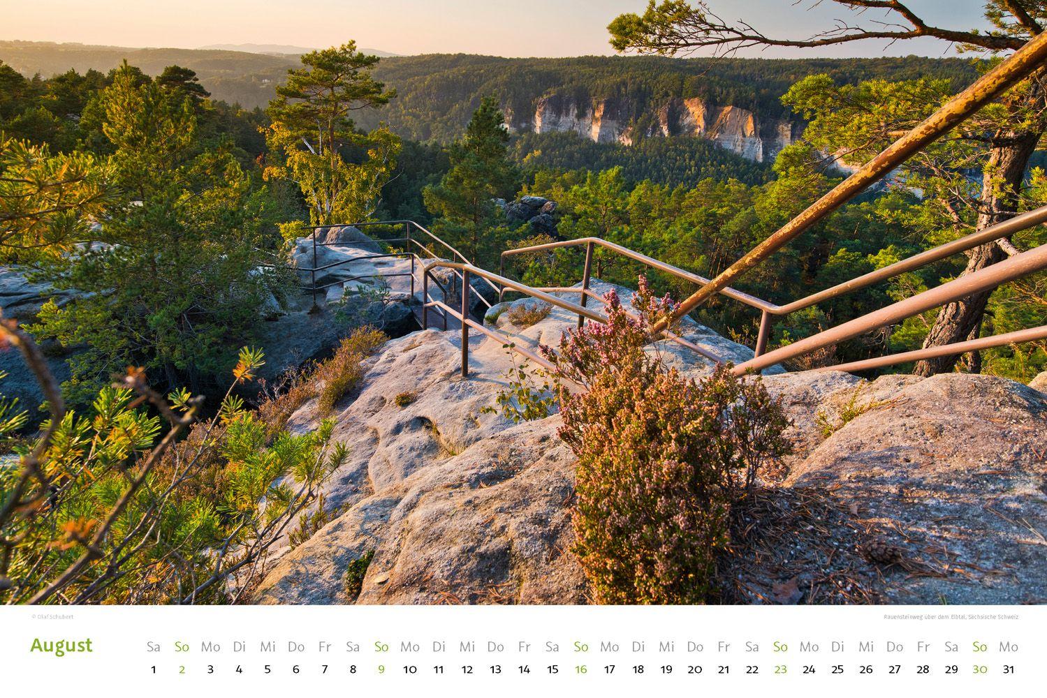 Beispielinhalt (Bild) Kalender Sächsische & Böhmische Schweiz 2026