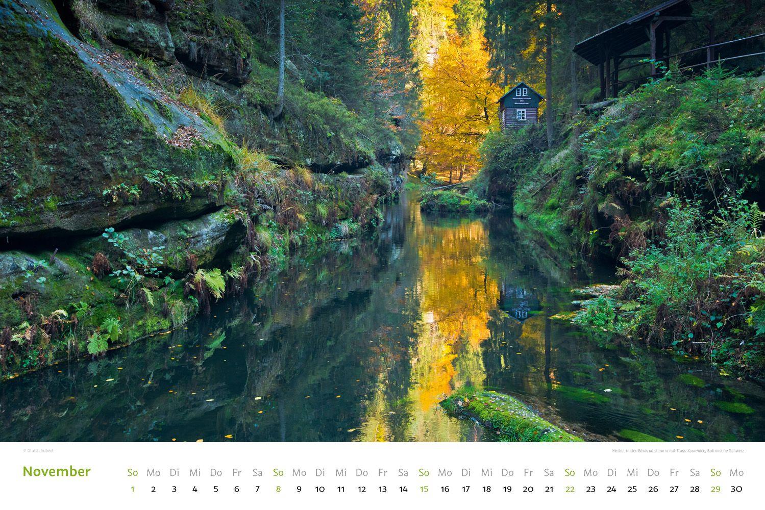 Beispielinhalt (Bild) Kalender Sächsische & Böhmische Schweiz 2026