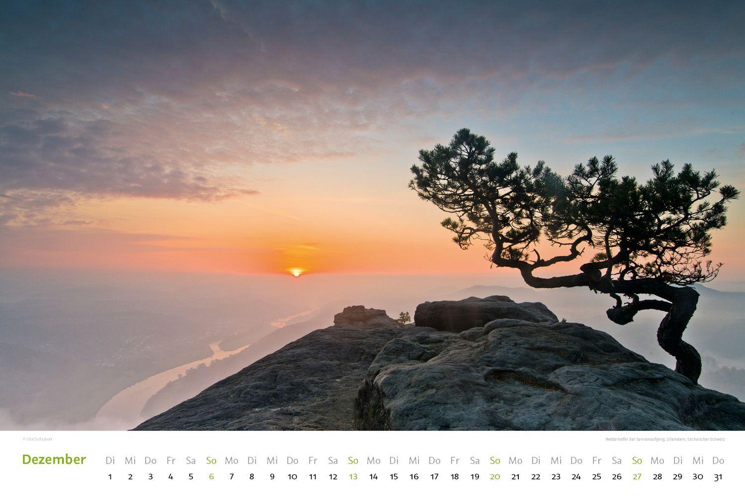 Beispielinhalt (Bild) Kalender Sächsische & Böhmische Schweiz 2026