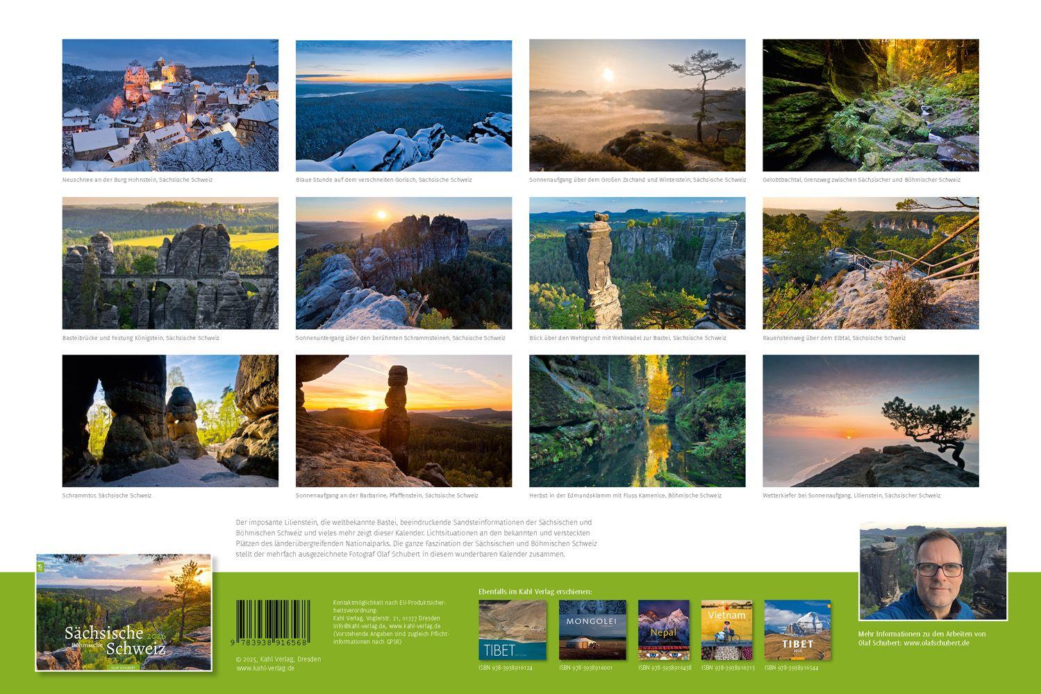 Beispielinhalt (Bild) Kalender Sächsische & Böhmische Schweiz 2026