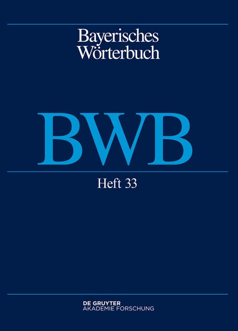 Vorderes Coverbild Bayerisches Wörterbuch (BWB). Band 4/Heft 33