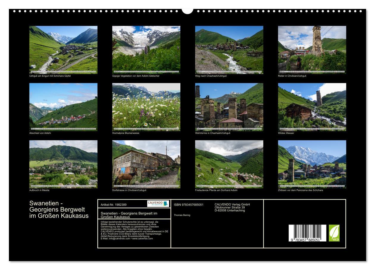 Beispielinhalt (Bild) Swanetien - Georgiens Bergwelt im Großen Kaukasus (hochwertiger Premium Wandkalender 2026 DIN A2 quer), Kunstdruck in Hochglanz