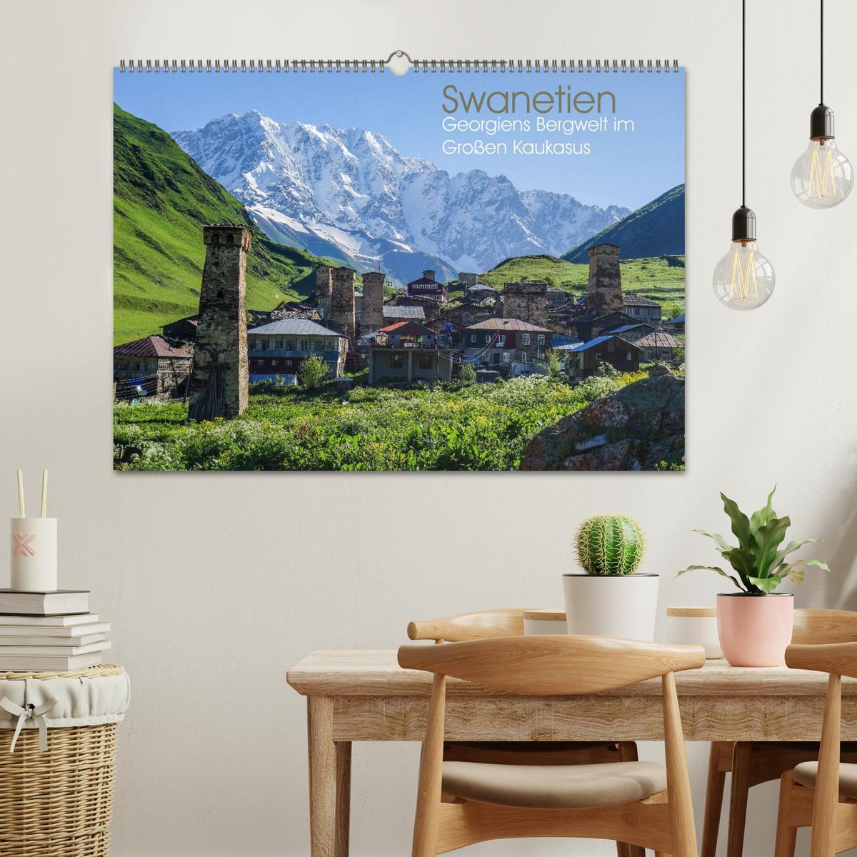 Beispielinhalt (Bild) Swanetien - Georgiens Bergwelt im Großen Kaukasus (Wandkalender 2026 DIN A2 quer), CALVENDO Monatskalender