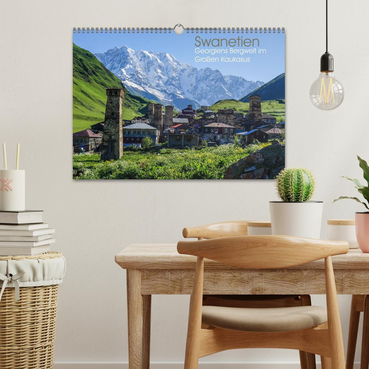 Beispielinhalt (Bild) Swanetien - Georgiens Bergwelt im Großen Kaukasus (Wandkalender 2026 DIN A3 quer), CALVENDO Monatskalender