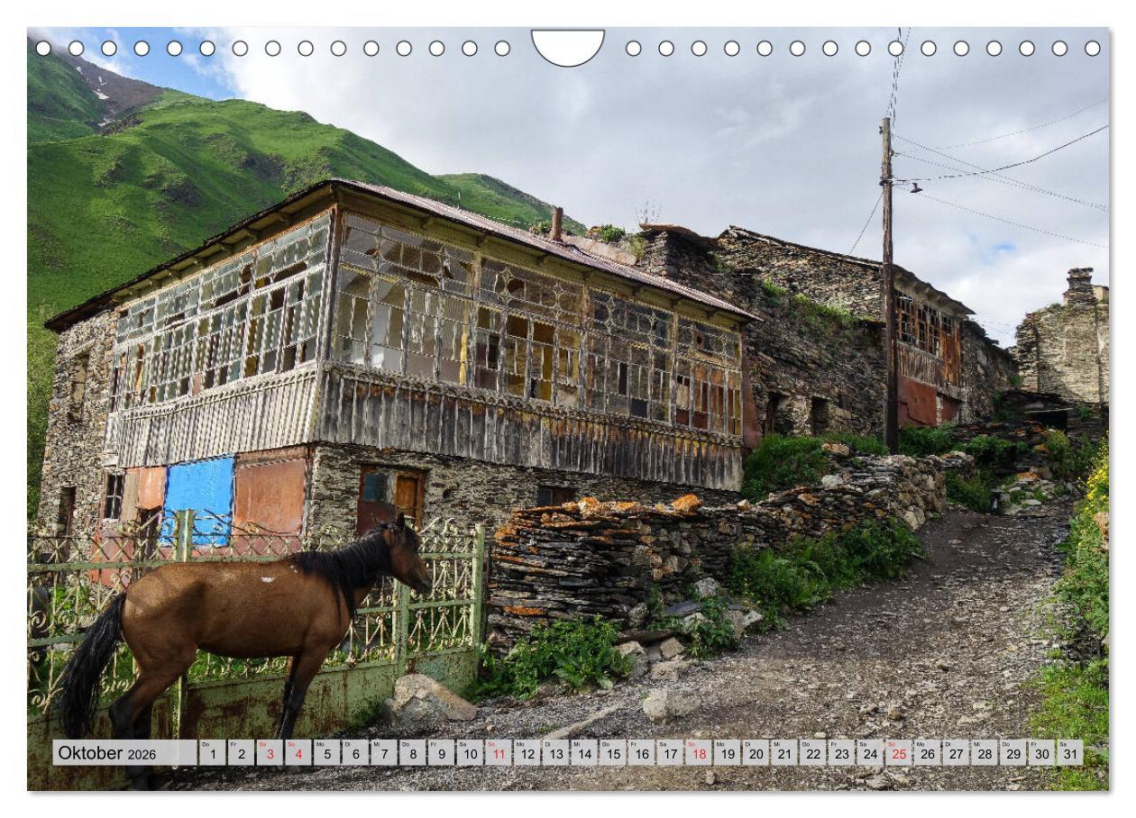 Beispielinhalt (Bild) Swanetien - Georgiens Bergwelt im Großen Kaukasus (Wandkalender 2026 DIN A4 quer), CALVENDO Monatskalender