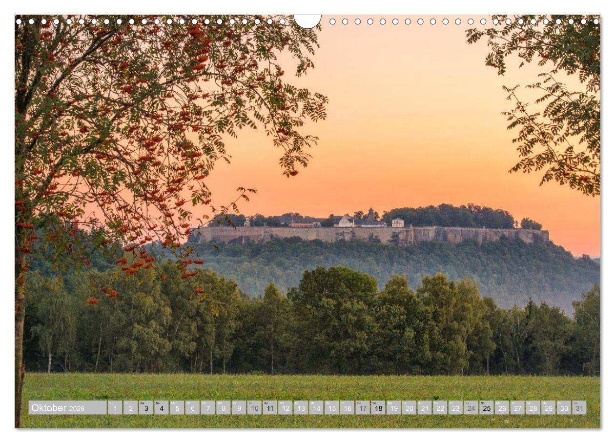 Beispielinhalt (Bild) SÄCHSISCHE SCHWEIZ - Märchenland an der Elbe (Wandkalender 2026 DIN A3 quer), CALVENDO Monatskalender