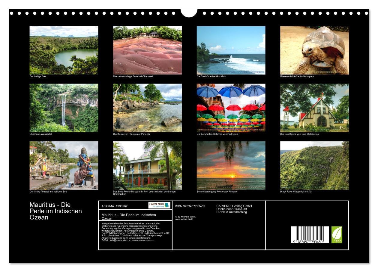 Beispielinhalt (Bild) Mauritius - Die Perle im Indischen Ozean (Wandkalender 2026 DIN A3 quer), CALVENDO Monatskalender