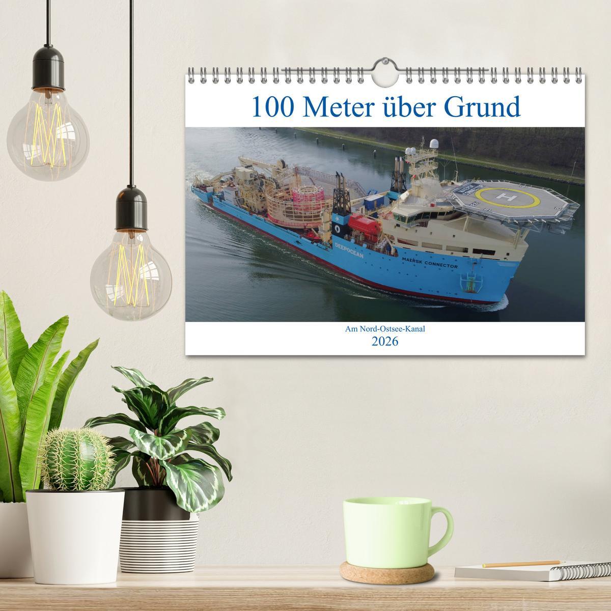 Beispielinhalt (Bild) 100 Meter über Grund - Am Nord-Ostsee-Kanal (Wandkalender 2026 DIN A4 quer), CALVENDO Monatskalender