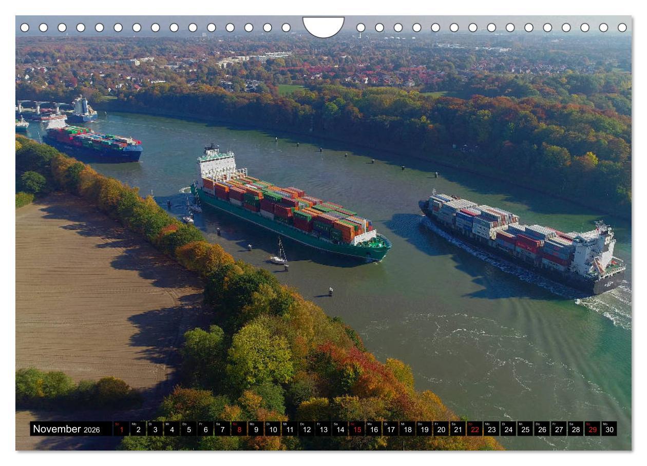 Beispielinhalt (Bild) 100 Meter über Grund - Am Nord-Ostsee-Kanal (Wandkalender 2026 DIN A4 quer), CALVENDO Monatskalender