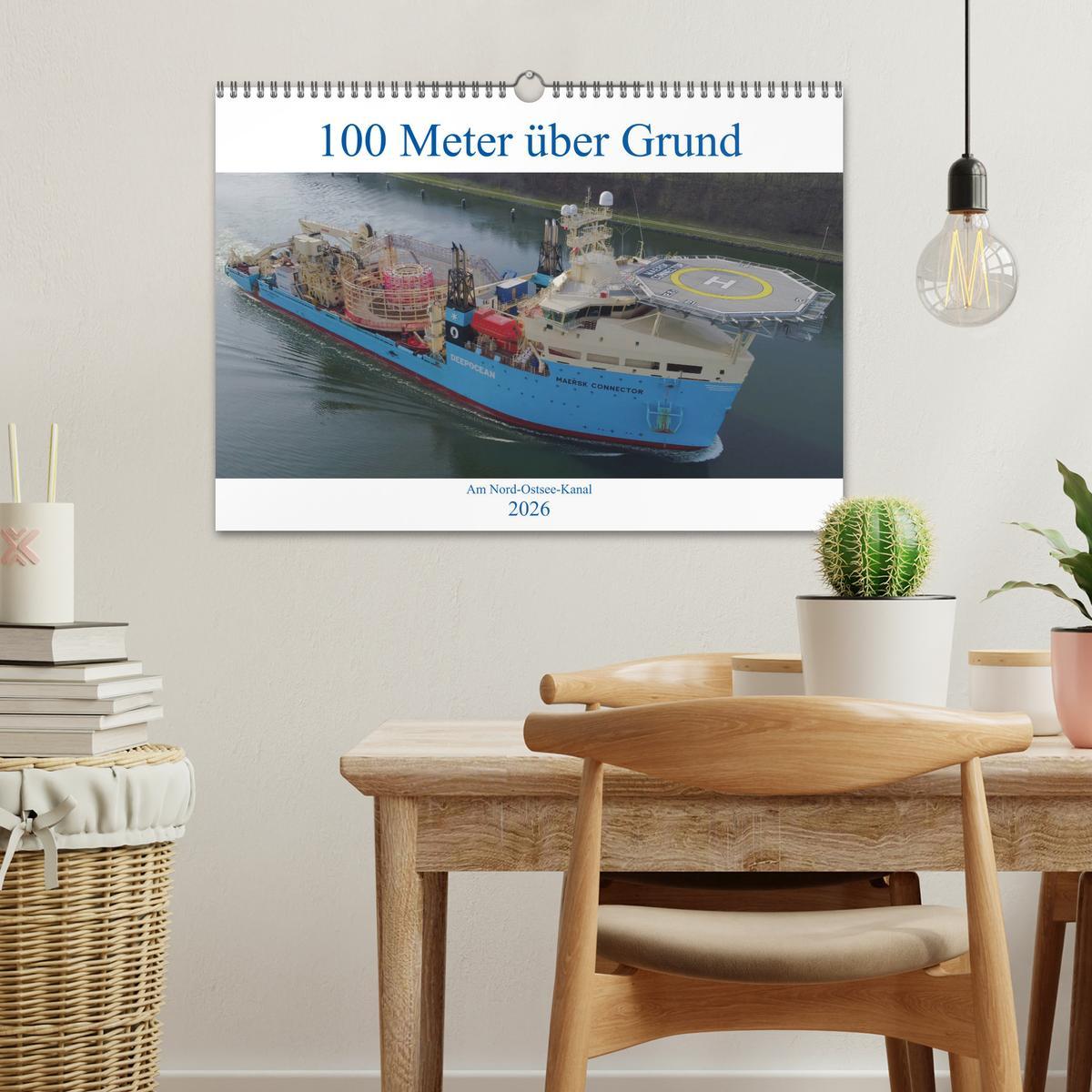 Beispielinhalt (Bild) 100 Meter über Grund - Am Nord-Ostsee-Kanal (Wandkalender 2026 DIN A3 quer), CALVENDO Monatskalender