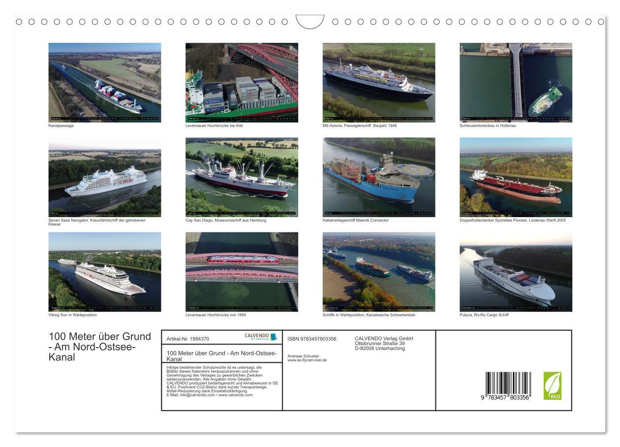 Beispielinhalt (Bild) 100 Meter über Grund - Am Nord-Ostsee-Kanal (Wandkalender 2026 DIN A3 quer), CALVENDO Monatskalender
