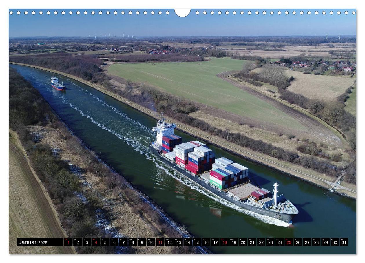 Beispielinhalt (Bild) 100 Meter über Grund - Am Nord-Ostsee-Kanal (Wandkalender 2026 DIN A3 quer), CALVENDO Monatskalender