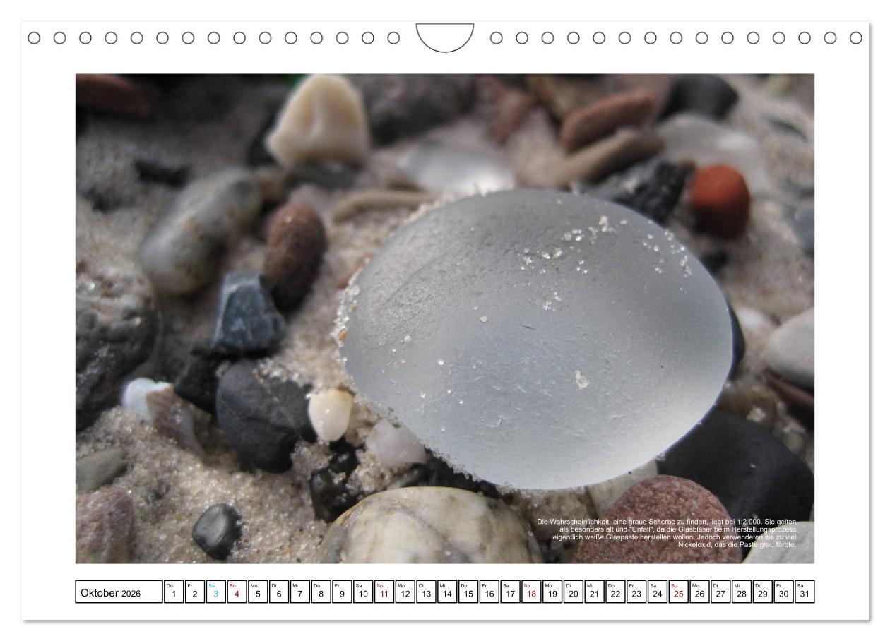 Beispielinhalt (Bild) Meerglas - Juwelen der Meeres (Wandkalender 2026 DIN A4 quer), CALVENDO Monatskalender