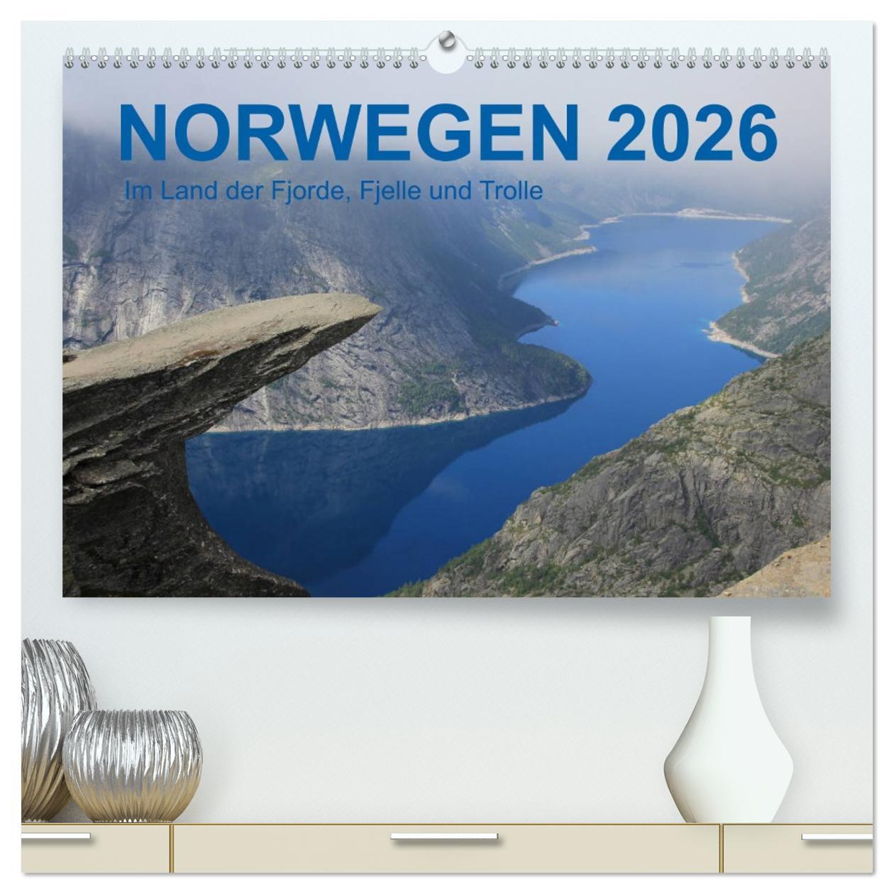 Vorderes Coverbild Norwegen 2026 - Im Land der Fjorde, Fjelle und Trolle (hochwertiger Premium Wandkalender 2026 DIN A2 quer), Kunstdruck in Hochglanz