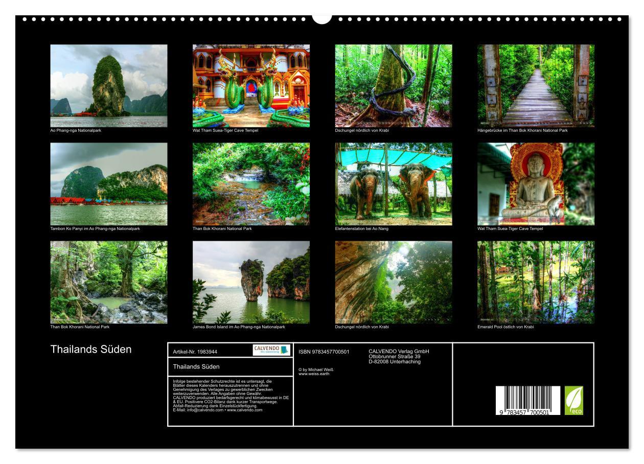 Beispielinhalt (Bild) Thailands Süden (hochwertiger Premium Wandkalender 2026 DIN A2 quer), Kunstdruck in Hochglanz
