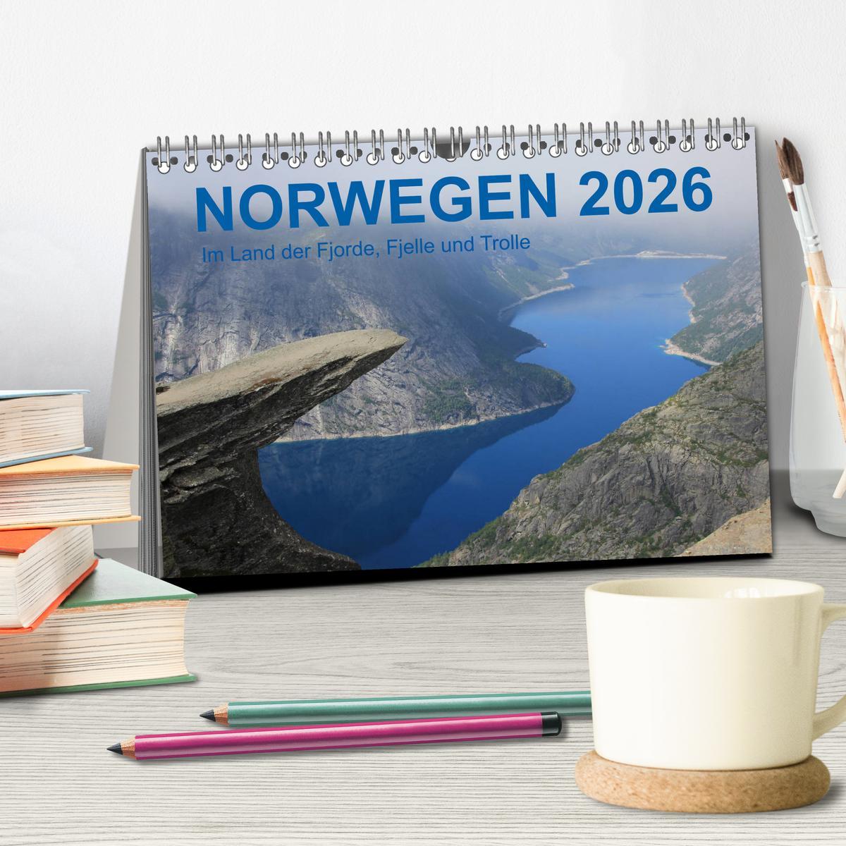 Beispielinhalt (Bild) Norwegen 2026 - Im Land der Fjorde, Fjelle und Trolle (Tischkalender 2026 DIN A5 quer), CALVENDO Monatskalender