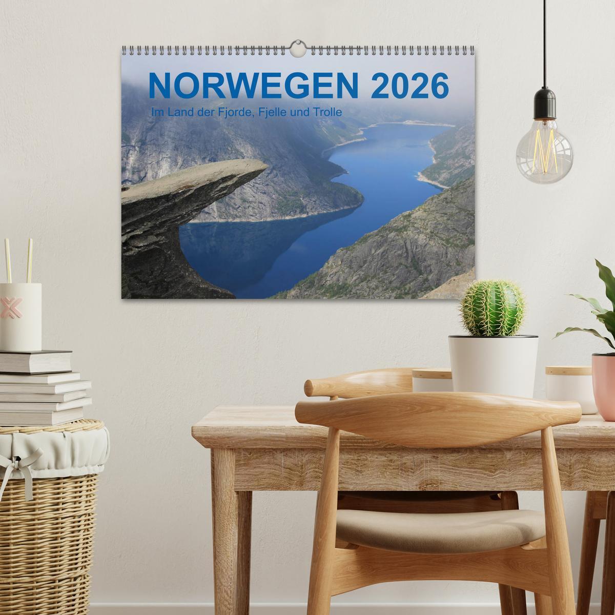 Beispielinhalt (Bild) Norwegen 2026 - Im Land der Fjorde, Fjelle und Trolle (Wandkalender 2026 DIN A3 quer), CALVENDO Monatskalender