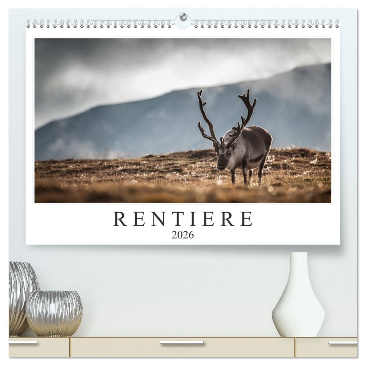 Vorderes Coverbild Rentiere (hochwertiger Premium Wandkalender 2026 DIN A2 quer), Kunstdruck in Hochglanz