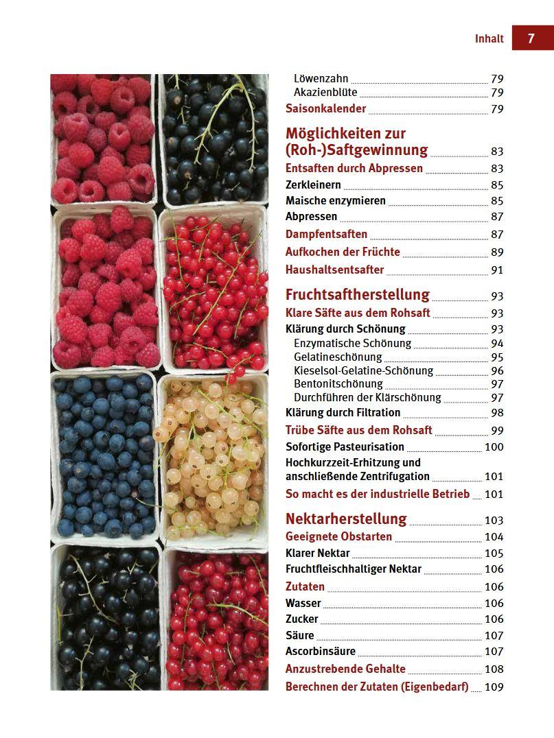 Beispielinhalt (Bild) Obstsäfte, Sirup & Nektar