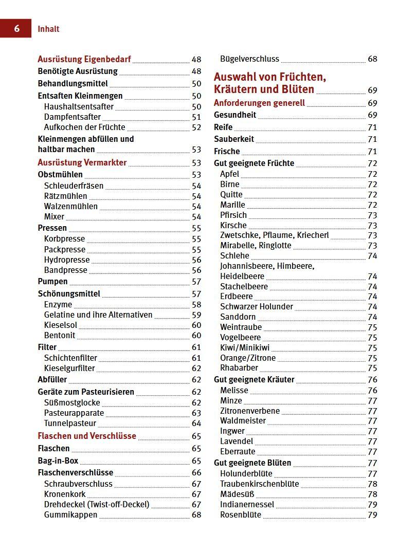Beispielinhalt (Bild) Obstsäfte, Sirup & Nektar